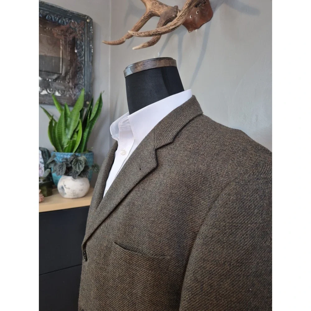 Joseph Abboud Mens Wool Sports Coat 44R Green Multicolor USA 3 Button X702